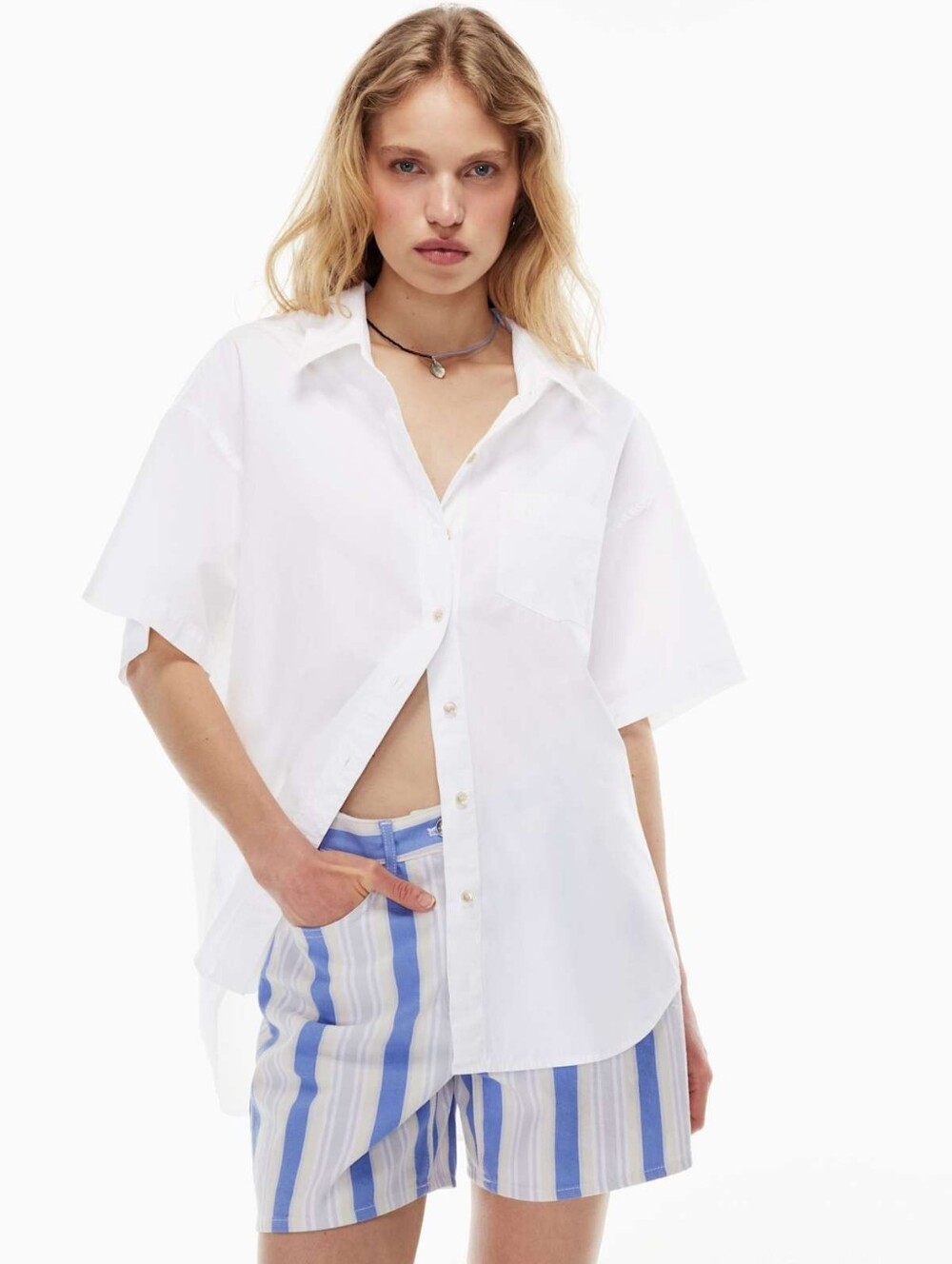 Aritzia Wilfred Free Short Sleeve Button Down Shirt